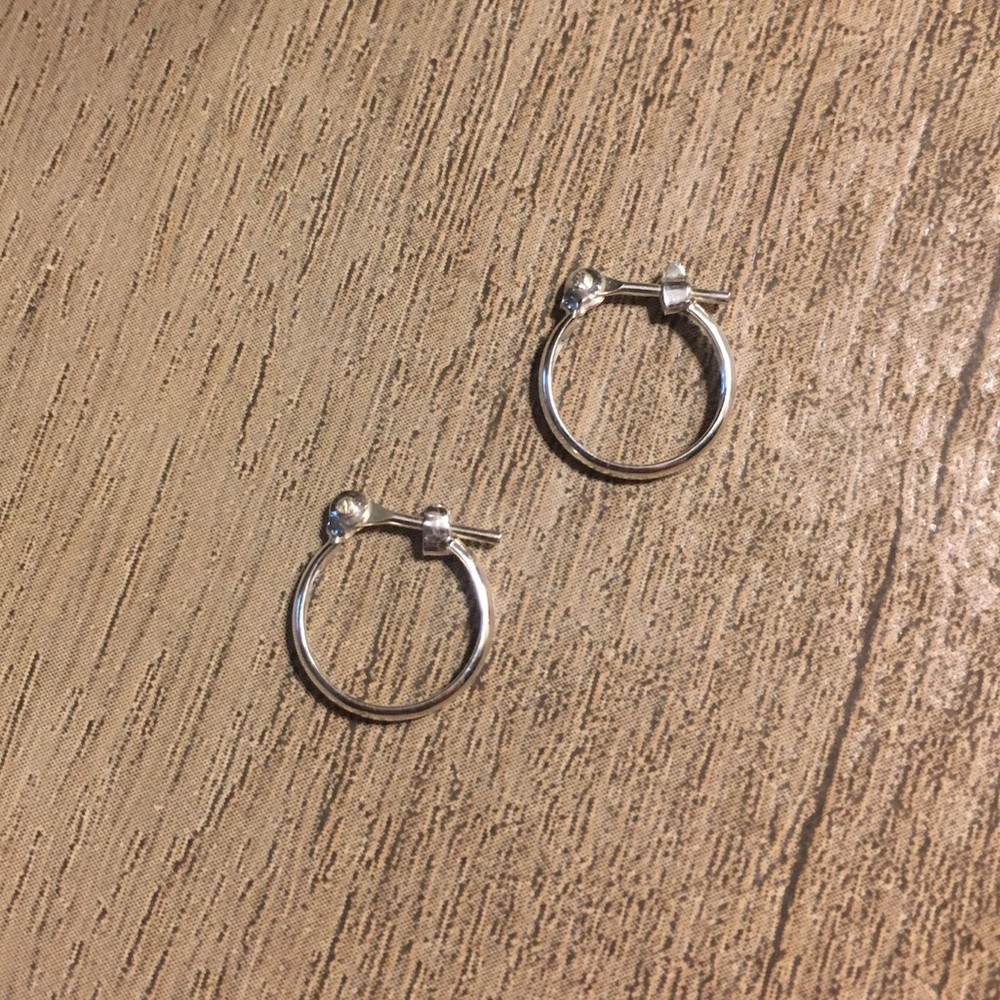 Sterling hoops small